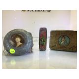 ANTIQUE JEWELRY/MUSIC BOX & OLD TINS