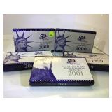 5 SETS OF U.S. MINT STATE QUARTERS PROOF SETS,