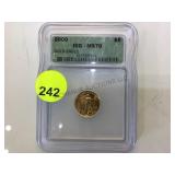 2000  $5 MODERN GOLD EAGLE, CASED 1/10 OZ