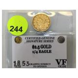 1853 $2.5  1/4 GOLD EAGLE