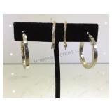 2 PAIRS OF STERLING HOOP EARRINGS