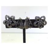 2 PAIRS OF STERLING EARRINGS, 1-ONYX STONES