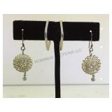 2 PAIRS OF STERLING EARRINGS, 1-CLEAR GEMSTONES