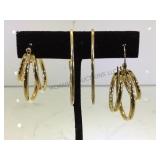 2 PAIRS OF STERLING HOOP EARRINGS