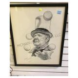 FRAMED VINTAGE W.C. FIELDS 1970 PRINT