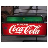 VINTAGE METAL AND GLASS LIGHT UP COCA-COLA SIGN