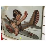 VINTAGE FRAMED WWII PROPAGANDA POSTER REPRO