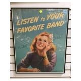 VINTAGE FRAMED WURLITZER ADVERTISEMENT POSTER 1982