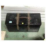 VINTAGE METAL BOX WITH FABRIC STRAPS