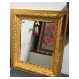 GOLD-GILT FRAMED MIRROR 24x28   LOCAL PICKUP ONLY