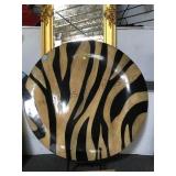 LARGE ZEBRA-PRINT LAQUER PLATTER 32" D