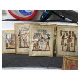 6 PIECE FRAMED PAPYRUS PICTURES  14x18