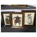 3 PIECE NORMAN ROCKWELL CANVAS PRINTS ON BOARD