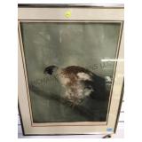 FRAMED WATERCOLOR EMBOSSED PRINT SIGNED NUMBERED