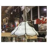 VINTAGE SLAG MILK  GLASS HANGING LAMP LOCAL