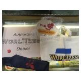 TRAY OF "WURLITZER, POSTER, TIE,PATCHES & MORE