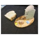 PAIR OF ONYX ASHTRAYS