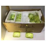 CASE OF LARGE GREEN PERIDOT PAPERWEIGHTS