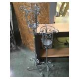 PAIR OF DECORATIVE FLOOR METAL CANDLE HOLDERS