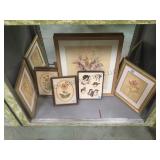 SHELF LOT OF FRAMED WALL ART