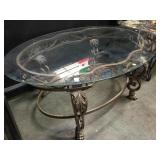 METAL BASED GLASS TOP COFFEE TABLE