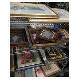 CART LOT OF FRAMED ART DECOR