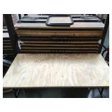 WOODEN FOLDING TABLES, CART INCLUDED 20X MONEY