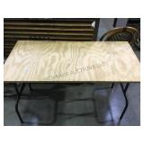 FOLDING WOODEN TABLE W/RACK, 17XMONEY