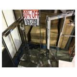 GROUP OF 3 METAL FLOOR TANDING STORE SIGNS