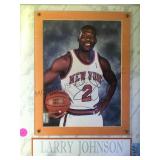 AUTOGRAPHED LARRY JOHNSON PLAQUE