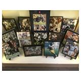 SHELF LOT OF AUTOGRAPHED FRAMED SPORTS PICTURES