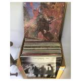 BOX OF VINYL ALBUMS, 'SANTANA ABRAXAS', 'JOURNEY'