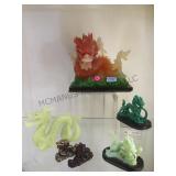 COLLECTION OF RESIN DRAGONS