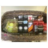 BASKET OF NEW GOLF BALLS, NIB