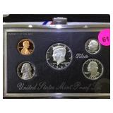 1992 U.S. MINT PREMIER SILVER PROOF SET, W/COA