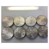 1982  (1 OZ) .999 SILVER  MEXICO ROUNDS, 8X MONEY