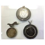 MORGAN & PEACE SILVER DOLLAR PENDANTS, 3XMONEY
