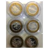 .999  SILVER $10 GAMING TOKENS, 6XMONEY