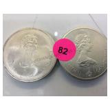 2-1976 $10 STERLING CANADIAN OLYMPIADE COINS