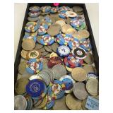 TRAY LOT OF CASINO GAMING TOKENS