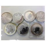 1 OZ , .999 CANADIAN SILVER COINS, 7XMONEY