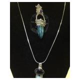 STERLING NECKLACE /ONYX & A STASH PENDANT