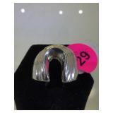 STERLING HORSESHOE STYLE RING, SIZE 6.5