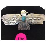NAVAJO  STERLING/TURQUOISE THUNDERBIRD BARRETTE