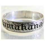 STERLING HEAVY TRIBAL RAMAKANA HEART BANGLE