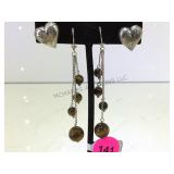 PAIR OF STERLING EARRINGS, 1-TIGERS EYE GEMSTONES