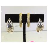 2 PAIRS OF STERLING HOOP EARRINGS