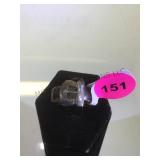 VINTAGE STERLING/RESIN OR PLASTIC RING, SIZE 6