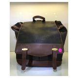 DUNHILL BROWN LEATHER & CANVAS BACK-PACK