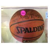 AUTOGRAPHED BASKETBALL BY RICK BARRY #24 W/COA